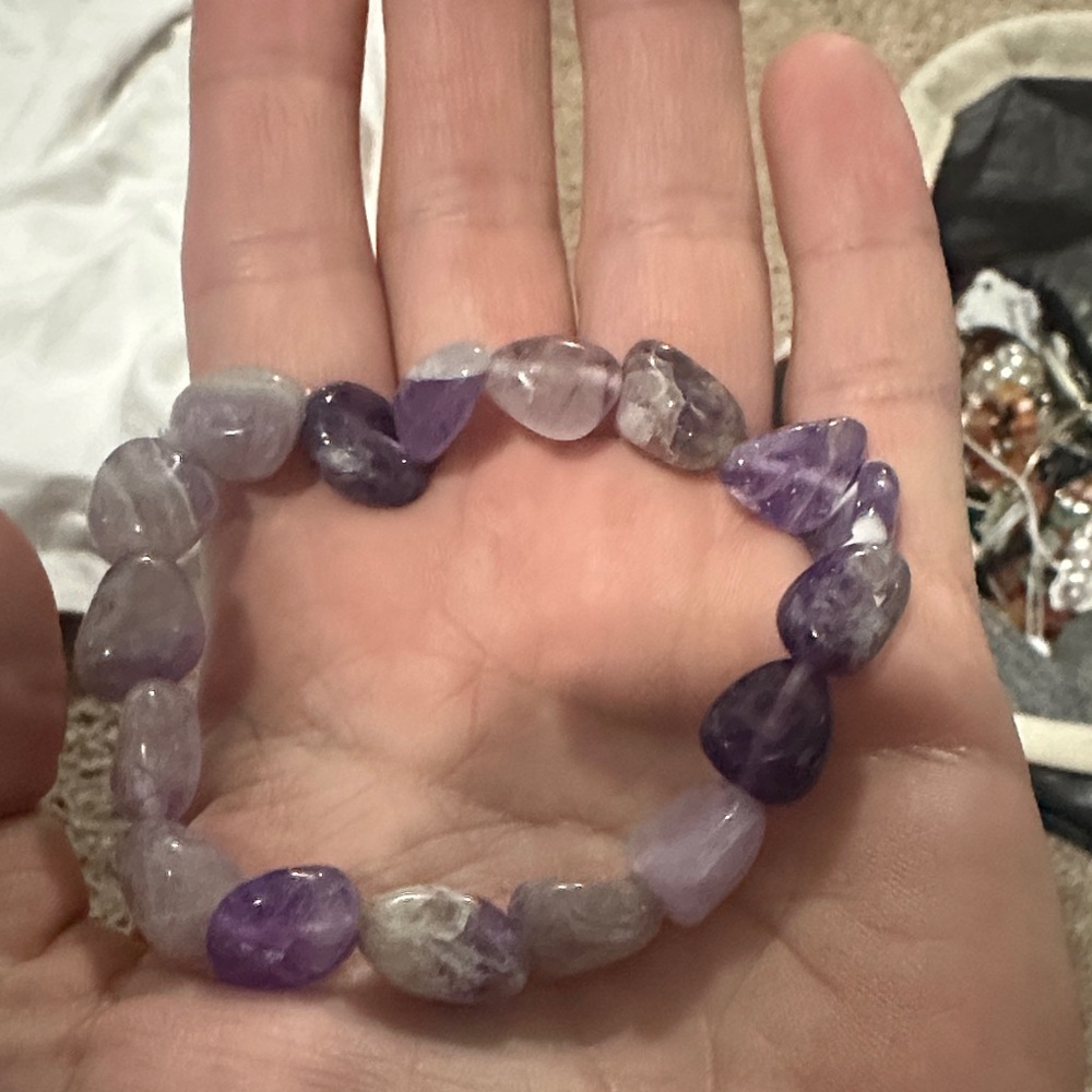 Natural Amethyst Beaded Bracelet